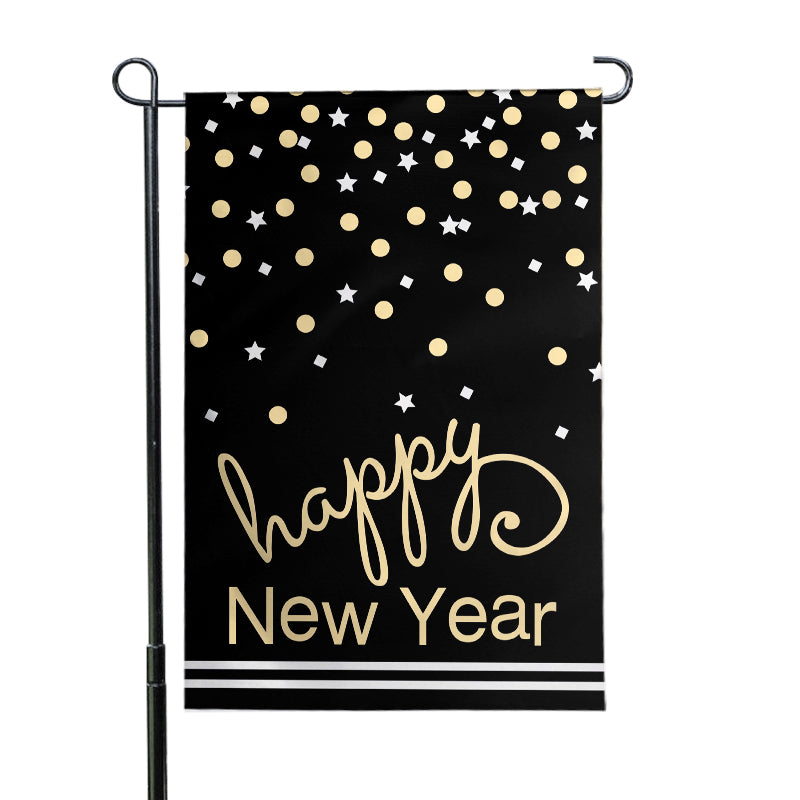 Happy New Year Garden Flag - 12x18 inches, 110D Knitted Polyester, Reflective Heron Design, Double Sided(复制)