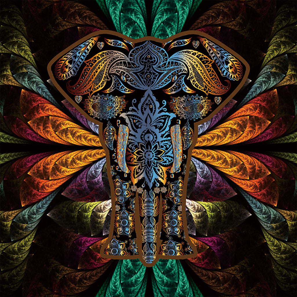 Elephant Wall Tapestry Indie Wall Hanging Bohemian Tapestries Art Home Decor for Bedroom Living Room Women Men Teenage Girl, Black Tapestry