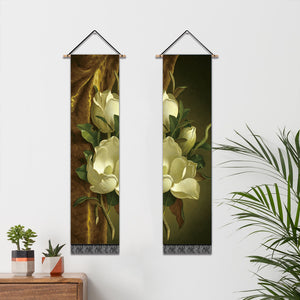 2 Pack Abstract Flower Modern Wall Art Tapestries Vertical,Aesthetic Tapestry Art Long Tapestries for Room (12.8 X 51.2 Inch)