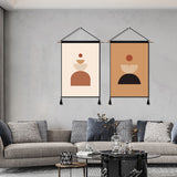 2 Pack Abstract Simple Semicircle Round Modern Wall Art Tapestries Vertical,Aesthetic Tapestry Art Short Tapestries for Room (13.8 X 19.7 Inch)