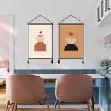 2 Pack Abstract Simple Semicircle Round Modern Wall Art Tapestries Vertical,Aesthetic Tapestry Art Short Tapestries for Room (13.8 X 19.7 Inch)