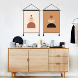 2 Pack Abstract Simple Semicircle Round Modern Wall Art Tapestries Vertical,Aesthetic Tapestry Art Short Tapestries for Room (13.8 X 19.7 Inch)