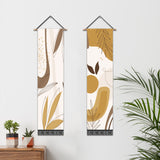 2 Pack Abstract Yellow Leaves Modern Wall Art Tapestries Vertical,Aesthetic Tapestry Art Long Tapestries for Room (12.8 X 51.2 Inch)