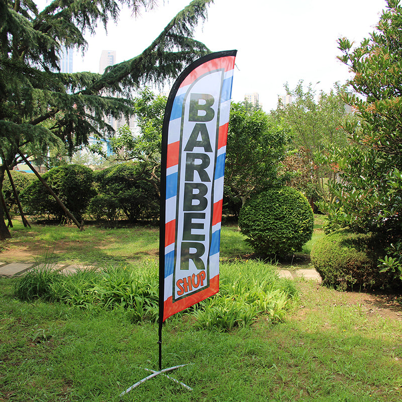 Sinonarui Pizza Advertising Custom Feather Razor Flags Blade Angled Flag for Display