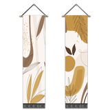 2 Pack Abstract Yellow Leaves Modern Wall Art Tapestries Vertical,Aesthetic Tapestry Art Long Tapestries for Room (12.8 X 51.2 Inch)