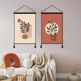 2 Pack Botanical Wall Art Tapestries Vertical,Aesthetic Tapestry Art Short Tapestries for Room (13.8 X 19.7 Inch)