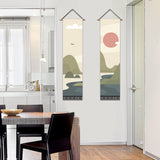 2 Pack Abstract Sun Modern Wall Art Tapestries Vertical,Aesthetic Tapestry Art Long Tapestries for Room (12.8 X 51.2 Inch)
