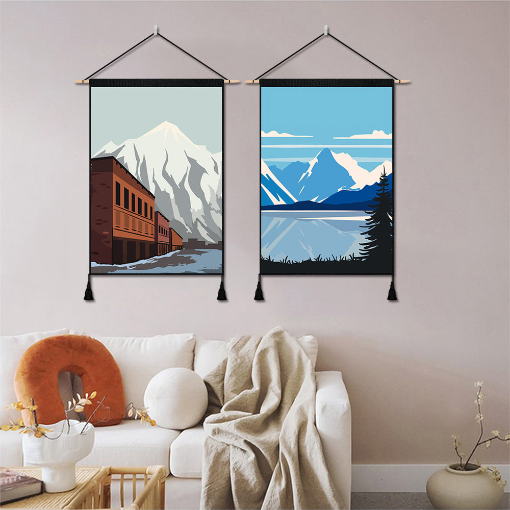 2 Pack COLORADO And ALASKA Modern Wall Art Tapestries Vertical,Aesthetic Tapestry Art Short Tapestries for Room (13.8 X 19.7 Inch)