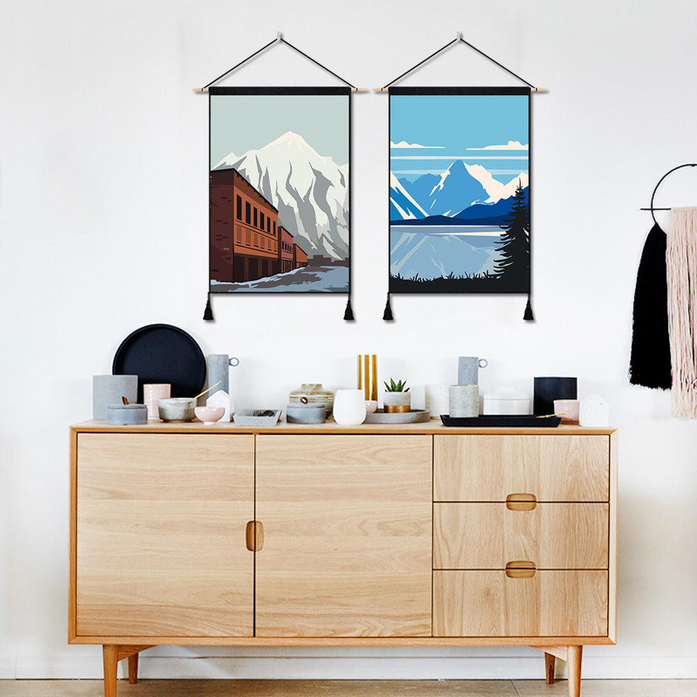 2 Pack COLORADO And ALASKA Modern Wall Art Tapestries Vertical,Aesthetic Tapestry Art Short Tapestries for Room (13.8 X 19.7 Inch)