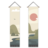 2 Pack Abstract Sun Modern Wall Art Tapestries Vertical,Aesthetic Tapestry Art Long Tapestries for Room (12.8 X 51.2 Inch)