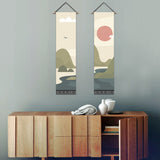 2 Pack Abstract Sun Modern Wall Art Tapestries Vertical,Aesthetic Tapestry Art Long Tapestries for Room (12.8 X 51.2 Inch)
