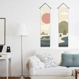 2 Pack Abstract Sun And Mountains Modern Wall Art Tapestries Vertical,Aesthetic Tapestry Art Long Tapestries for Room (12.8 X 51.2 Inch)