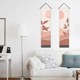 2 Pack Abstract Sun And Grass Modern Wall Art Tapestries Vertical,Aesthetic Tapestry Art Long Tapestries for Room (12.8 X 51.2 Inch)