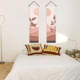2 Pack Abstract Sun And Grass Modern Wall Art Tapestries Vertical,Aesthetic Tapestry Art Long Tapestries for Room (12.8 X 51.2 Inch)