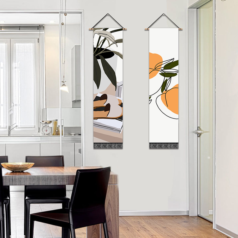 2 Pack Modern Wall Art Tapestries Vertical,Aesthetic Tapestry Art Long Tapestries for Room (12.8 X 51.2 Inch)