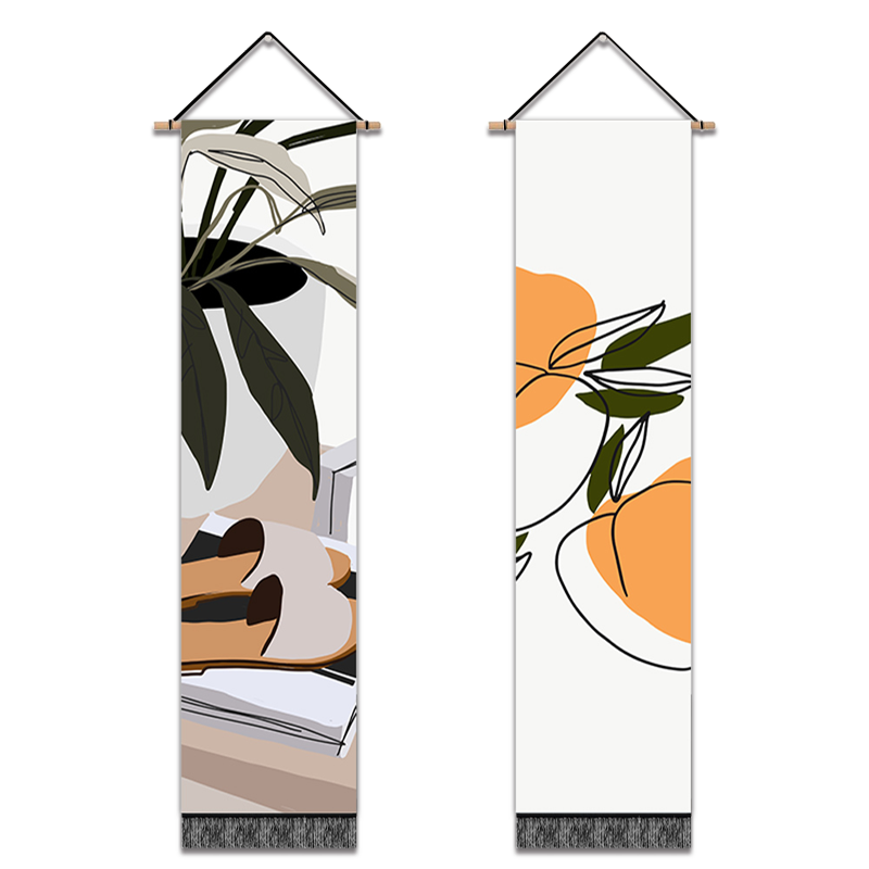 2 Pack Modern Wall Art Tapestries Vertical,Aesthetic Tapestry Art Long Tapestries for Room (12.8 X 51.2 Inch)