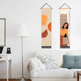 2 Pack Abstract Girl In Yellow Modern Wall Art Tapestries Vertical,Aesthetic Tapestry Art Long Tapestries for Room (12.8 X 51.2 Inch)