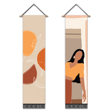 2 Pack Abstract Girl In Yellow Modern Wall Art Tapestries Vertical,Aesthetic Tapestry Art Long Tapestries for Room (12.8 X 51.2 Inch)