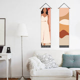 2 Pack Abstract Girl in White Wall Art Tapestries Vertical,Aesthetic Tapestry Art Long Tapestries for Room (12.8 X 51.2 Inch)