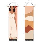 2 Pack Abstract Girl in White Wall Art Tapestries Vertical,Aesthetic Tapestry Art Long Tapestries for Room (12.8 X 51.2 Inch)
