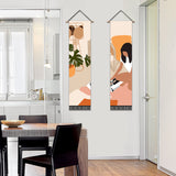 2 Pack Abstract Girl Reading Poster Wall Art Tapestries Vertical,Aesthetic Tapestry Art Long Tapestries for Room (12.8 X 51.2 Inch)