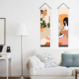 2 Pack Abstract Girl Reading Poster Wall Art Tapestries Vertical,Aesthetic Tapestry Art Long Tapestries for Room (12.8 X 51.2 Inch)