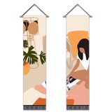 2 Pack Abstract Girl Reading Poster Wall Art Tapestries Vertical,Aesthetic Tapestry Art Long Tapestries for Room (12.8 X 51.2 Inch)