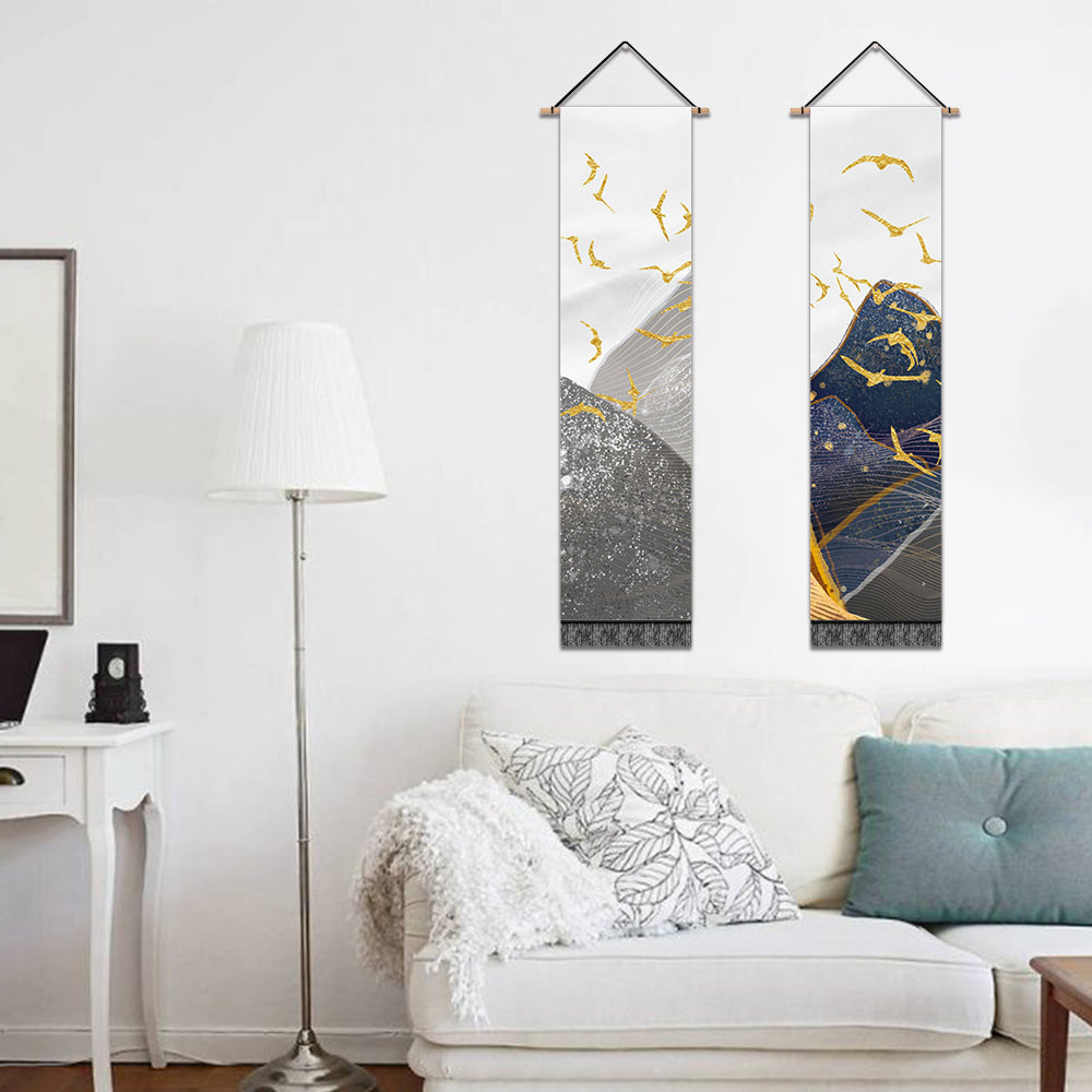 2 Pack Abstract Bird Modern Wall Art Tapestries Vertical,Aesthetic Tapestry Art Long Tapestries for Room (12.8 X 51.2 Inch)