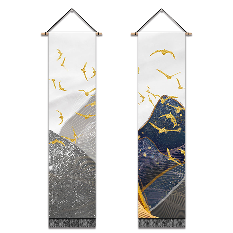 2 Pack Abstract Bird Modern Wall Art Tapestries Vertical,Aesthetic Tapestry Art Long Tapestries for Room (12.8 X 51.2 Inch)
