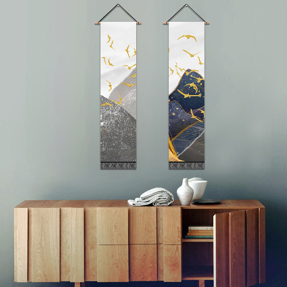 2 Pack Abstract Bird Modern Wall Art Tapestries Vertical,Aesthetic Tapestry Art Long Tapestries for Room (12.8 X 51.2 Inch)