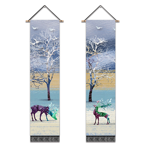 2 Pack Abstract Elk Modern Wall Art Tapestries Vertical,Aesthetic Tapestry Art Long Tapestries for Room (12.8 X 51.2 Inch)