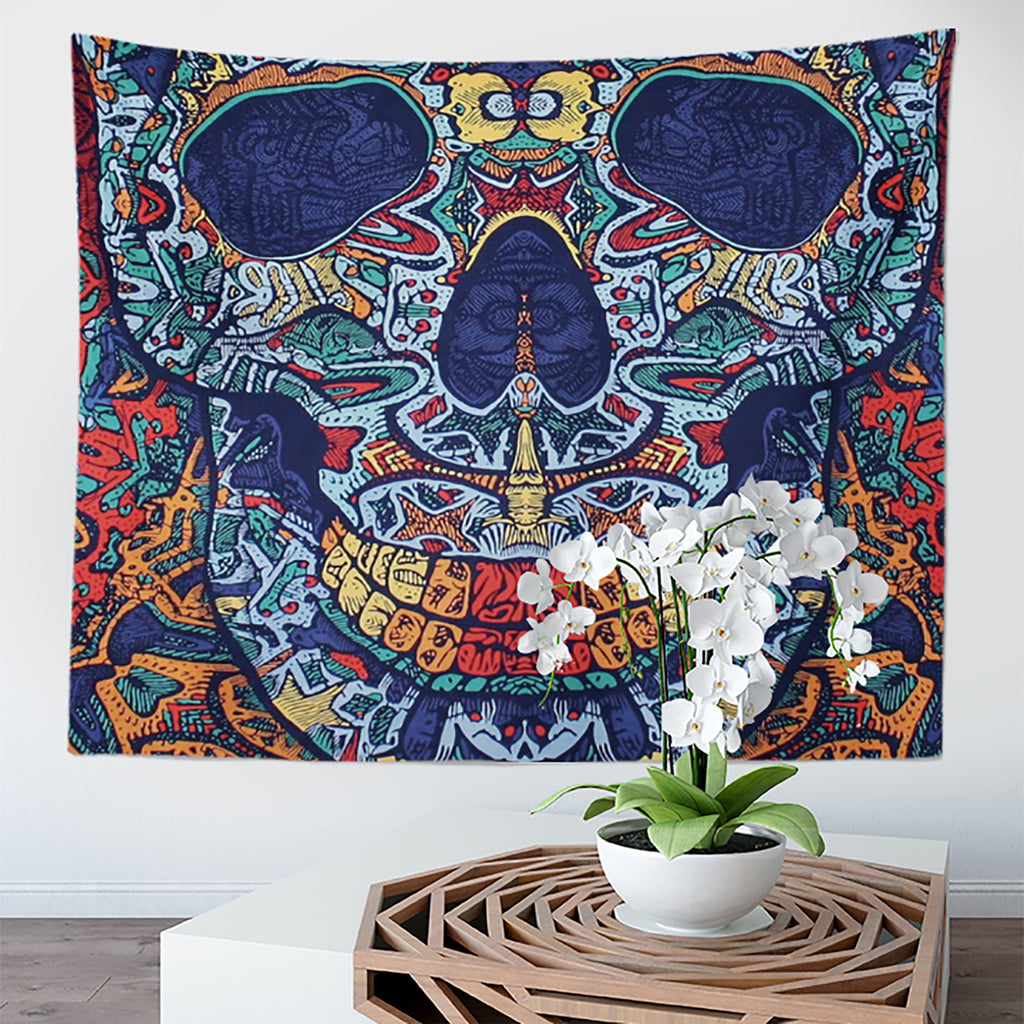 Halloween Tapestry Skull Tapestry for Bedroom Aesthetic Gothic Vintage Skeleton Wall Tapestry Hippie Tapestries Hanging Tapestry Art for Men Women Teenage Boys Girls