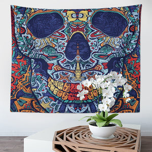 Halloween Tapestry Skull Tapestry for Bedroom Aesthetic Gothic Vintage Skeleton Wall Tapestry Hippie Tapestries Hanging Tapestry Art for Men Women Teenage Boys Girls