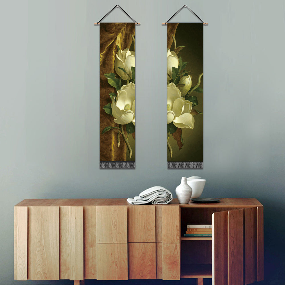 2 Pack Abstract Flower Modern Wall Art Tapestries Vertical,Aesthetic Tapestry Art Long Tapestries for Room (12.8 X 51.2 Inch)