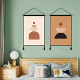 2 Pack Abstract Simple Semicircle Round Modern Wall Art Tapestries Vertical,Aesthetic Tapestry Art Short Tapestries for Room (13.8 X 19.7 Inch)