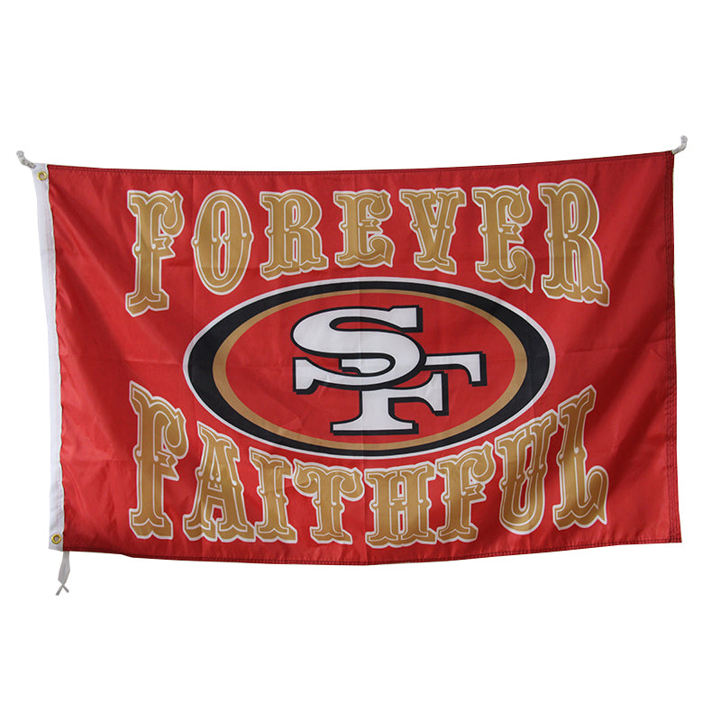 San Francisco 49ers Black Flag 100% Polyester Digital Printing 3x5ft NFL Flag Outdoor Banner with Brass Grommets