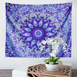 Mandala Tapestry – Bohemian Blue Wall Hanging for Bedroom, Aesthetic Vintage Tapestry for Women, Men, and Teenage Girls