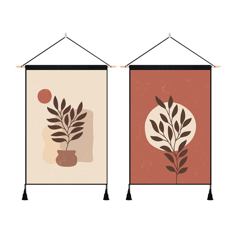 2 Pack Botanical Wall Art Tapestries Vertical,Aesthetic Tapestry Art Short Tapestries for Room (13.8 X 19.7 Inch)