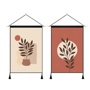 2 Pack Botanical Wall Art Tapestries Vertical,Aesthetic Tapestry Art Short Tapestries for Room (13.8 X 19.7 Inch)