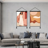 2 Pack Girl in White And Abstract Art Modern Wall Art Tapestries Vertical,Aesthetic Tapestry Art Short Tapestries for Room (13.8 X 19.7 Inch)