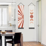 2 Pack Sun And Moon Modern Wall Art Tapestries Vertical,Aesthetic Tapestry Art Long Tapestries for Room (12.8 X 51.2 Inch)