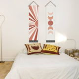 2 Pack Sun And Moon Modern Wall Art Tapestries Vertical,Aesthetic Tapestry Art Long Tapestries for Room (12.8 X 51.2 Inch)