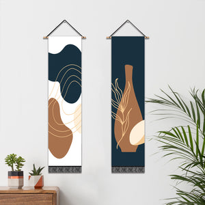 2 Pack Abstract Vase Modern Wall Art Tapestries Vertical,Aesthetic Tapestry Art Long Tapestries for Room (12.8 X 51.2 Inch)