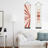 2 Pack Sun And Moon Modern Wall Art Tapestries Vertical,Aesthetic Tapestry Art Long Tapestries for Room (12.8 X 51.2 Inch)