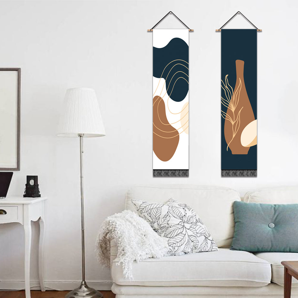 2 Pack Abstract Vase Modern Wall Art Tapestries Vertical,Aesthetic Tapestry Art Long Tapestries for Room (12.8 X 51.2 Inch)