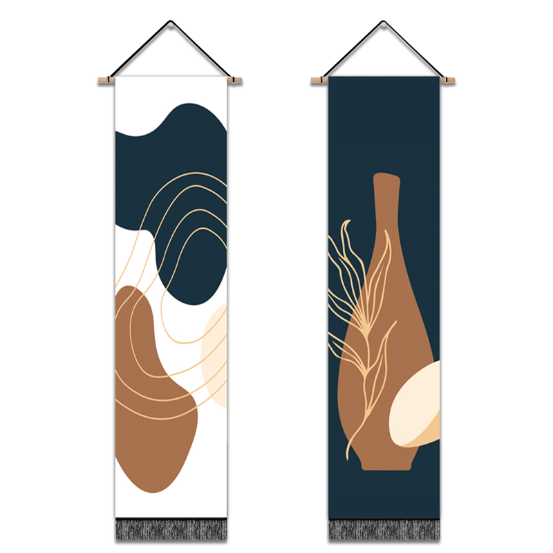 2 Pack Abstract Vase Modern Wall Art Tapestries Vertical,Aesthetic Tapestry Art Long Tapestries for Room (12.8 X 51.2 Inch)