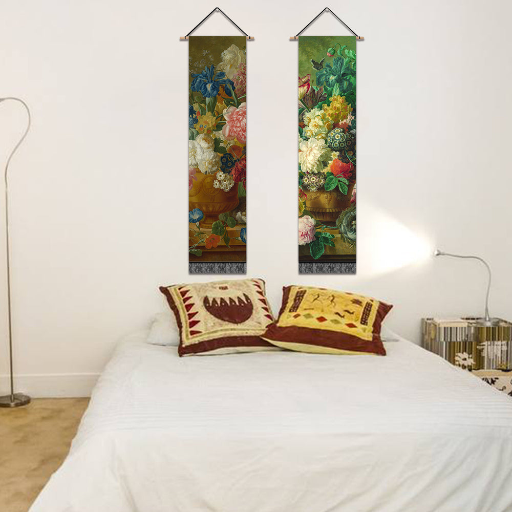 2 Pack Abstract Colorful Flowers Modern Wall Art Tapestries Vertical,Aesthetic Tapestry Art Long Tapestries for Room (12.8 X 51.2 Inch)