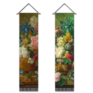 2 Pack Abstract Colorful Flowers Modern Wall Art Tapestries Vertical,Aesthetic Tapestry Art Long Tapestries for Room (12.8 X 51.2 Inch)