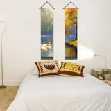 2 Pack Abstract swan Modern Wall Art Tapestries Vertical,Aesthetic Tapestry Art Long Tapestries for Room (12.8 X 51.2 Inch)
