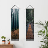 2 Pack Abstract Forest Modern Wall Art Tapestries Vertical,Aesthetic Tapestry Art Long Tapestries for Room (12.8 X 51.2 Inch)